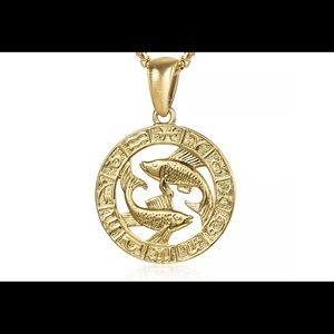 Pisces Zodiac Sign Gold Filled 18” Long Necklace